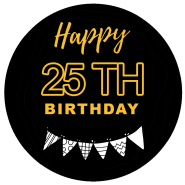 25h birthday black